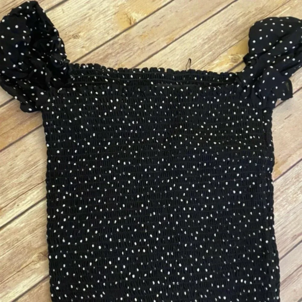 NWT Reformation Black White Polka Dot Selene Minnie Dress XS - Picture 5 of 7